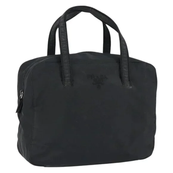 PRADA Hand Bag Nylon Black Silve - Picture 2 of 16